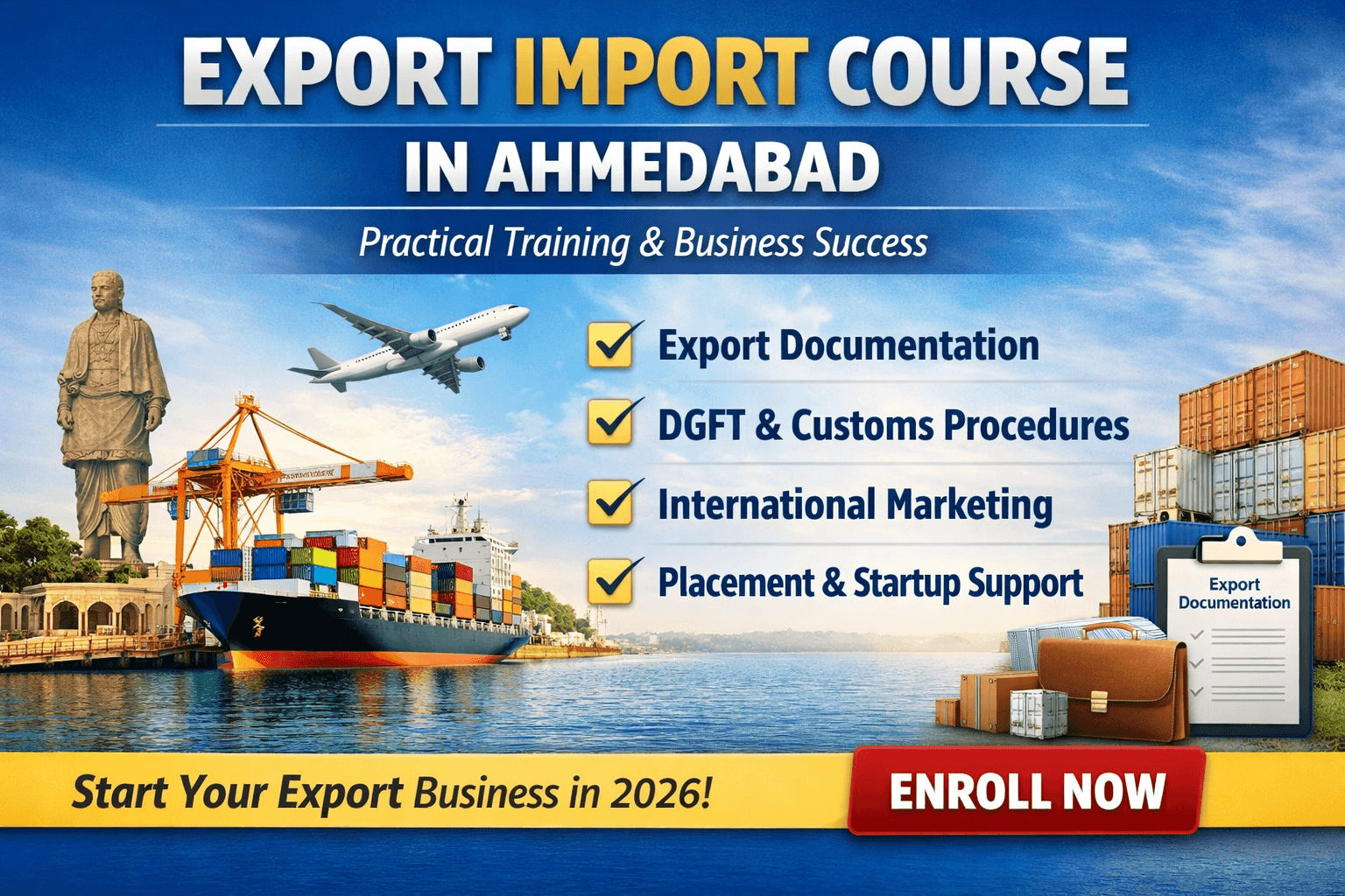 Export Import Course in Ahmedabad – Practical Training with Placement & Business Support (2026)